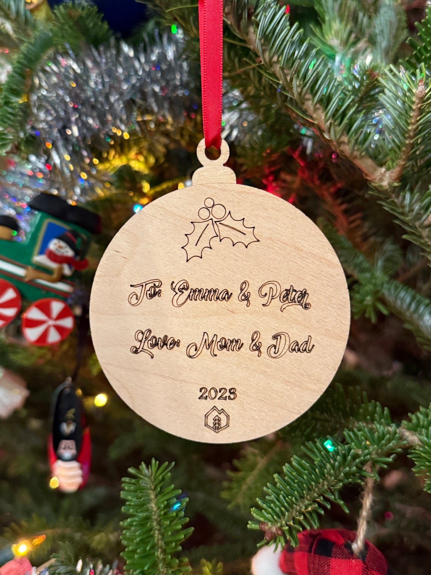 Believe 3D Ornament | Birch and Color | Laser Cut and Engraved | Personalized