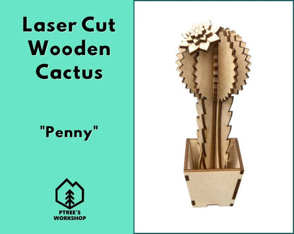 Laser Cut Wooden Cactus | Penny