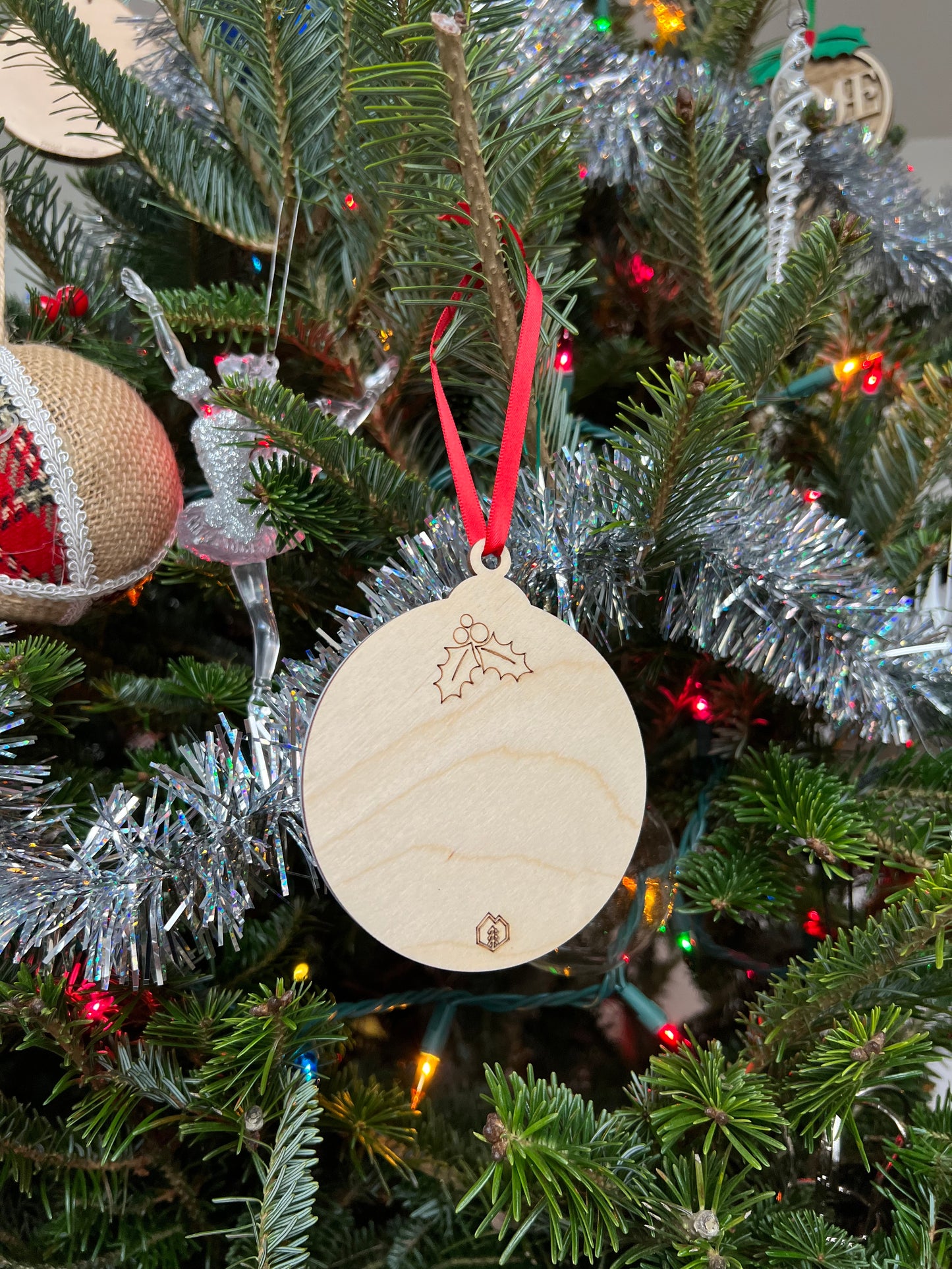 Happy Holidays 3D Ornament | Birch and Color | Laser Cut and Engraved | Personalized