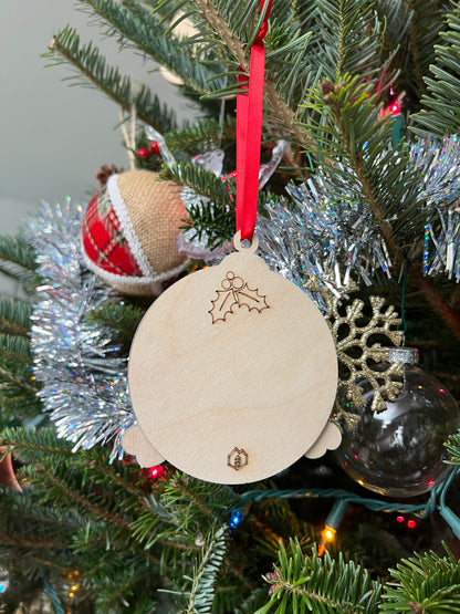 Silent Night 3D Ornament | Birch and Color | Laser Cut and Engraved | Personalized