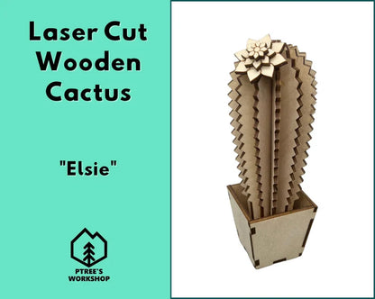 Laser Cut Wooden Cactus | Elsie