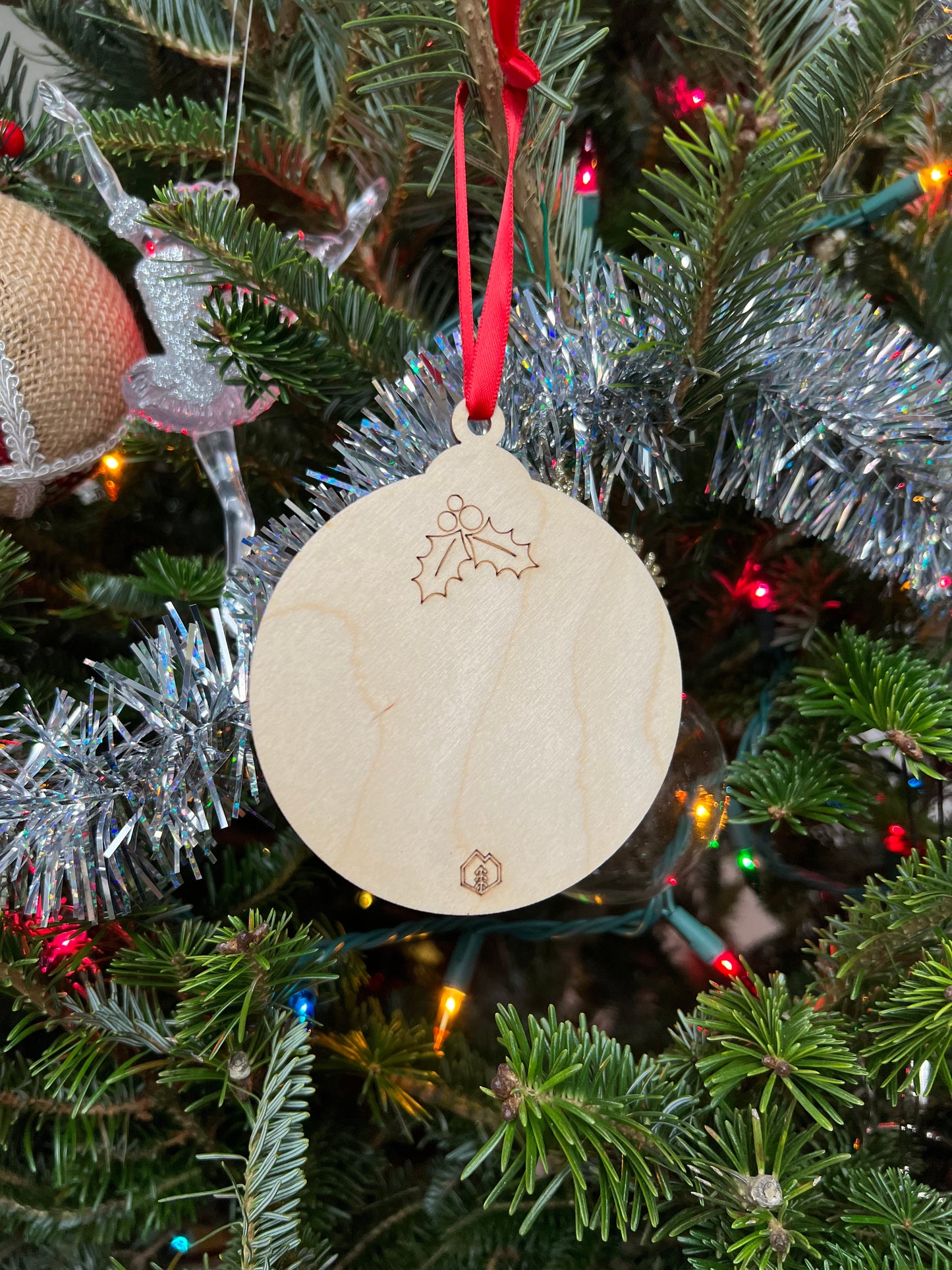 Joy 3D Ornament | Birch and Color | Laser Cut and Engraved | Personalized