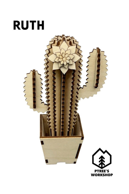 Laser Cut Wooden Cactus | Ruth