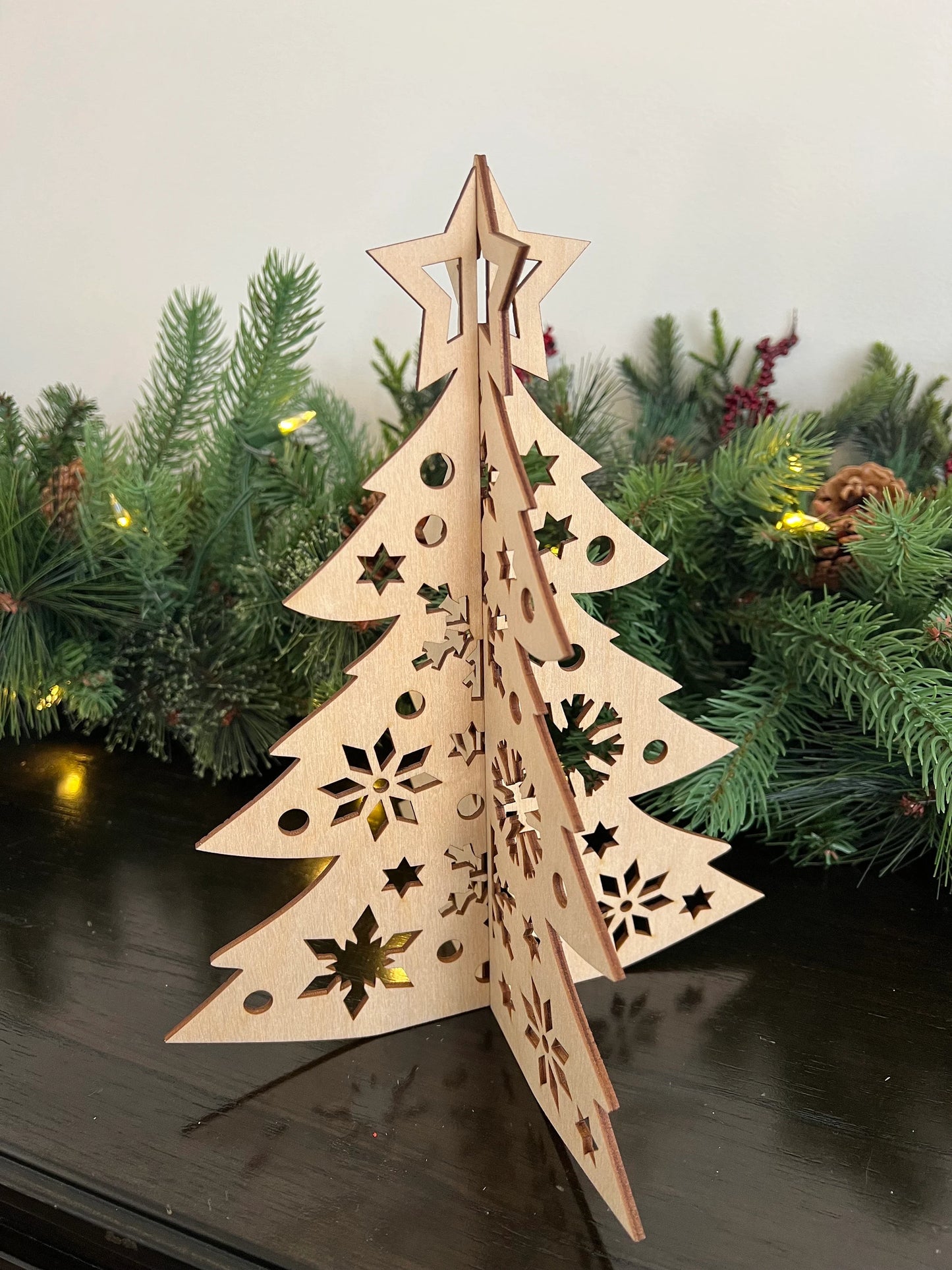 Laser Cut Wooden Christmas Tree | Snowflakes