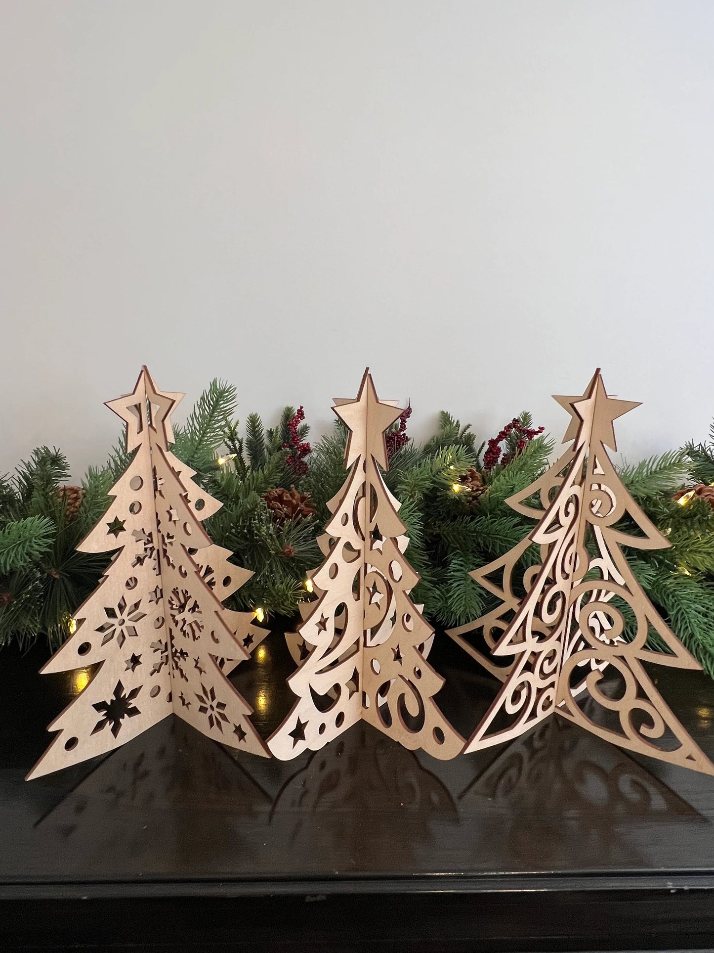 Laser Cut Wooden Christmas Tree | Snowflakes