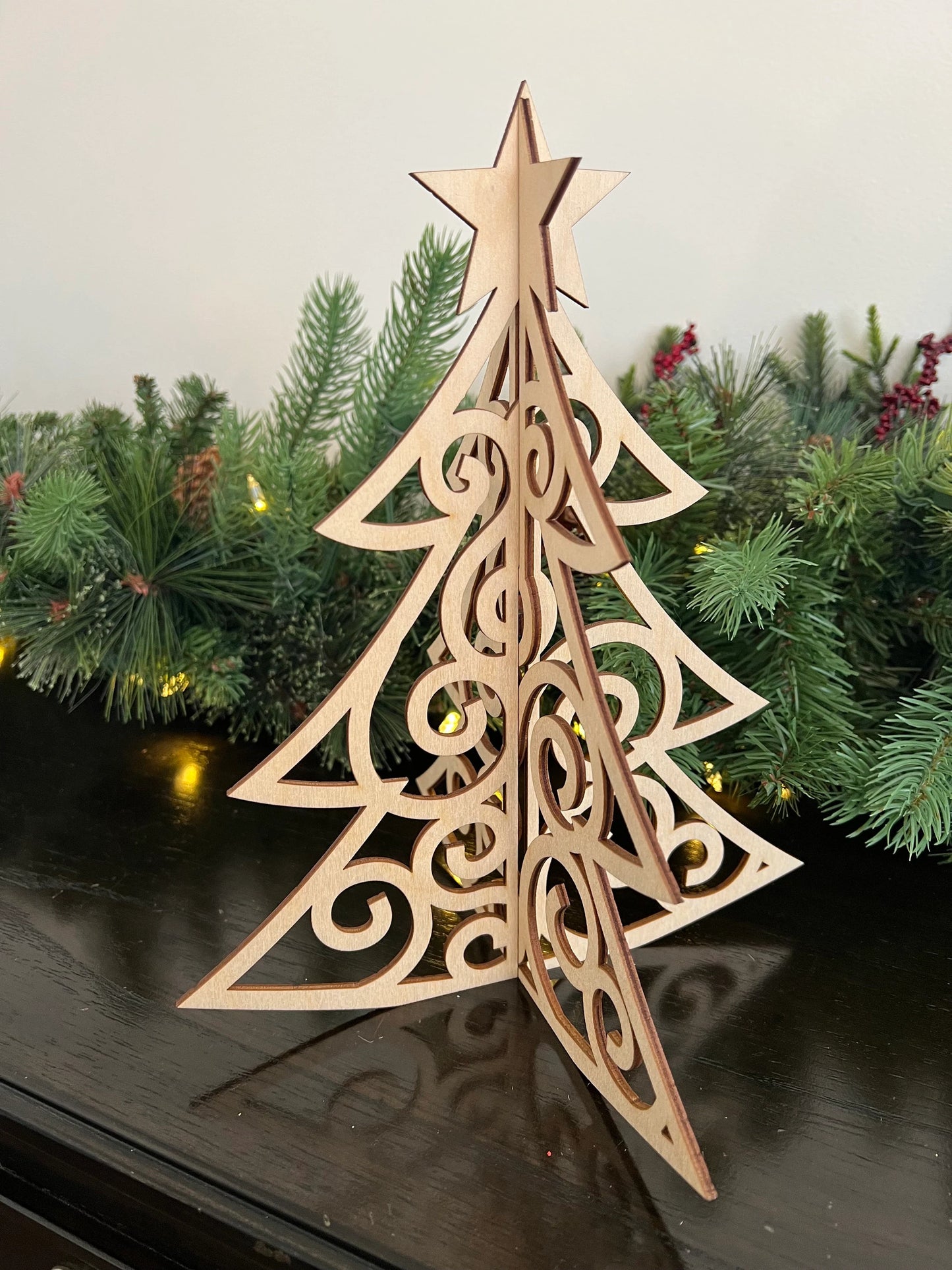 Laser Cut Wooden Christmas Tree | Swirl