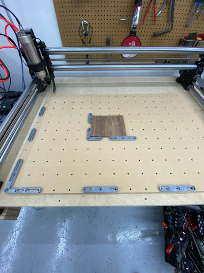 CNC Spoilboard corner clamp and rails fence set | Adjustable | Probe Compatible | Quick setup | Wasteboard System