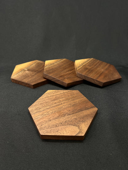 Walnut Hexagon Coaster | Handmade