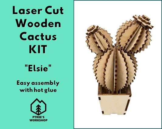 Laser Cut Wooden Cactus DIY Kit | Ophelia