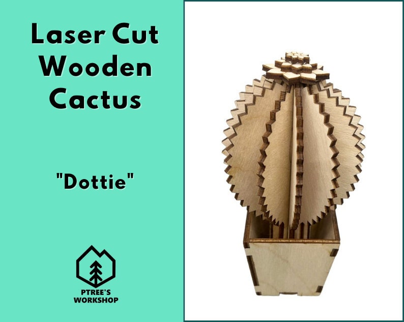 Laser Cut Wooden Cactus | Dottie