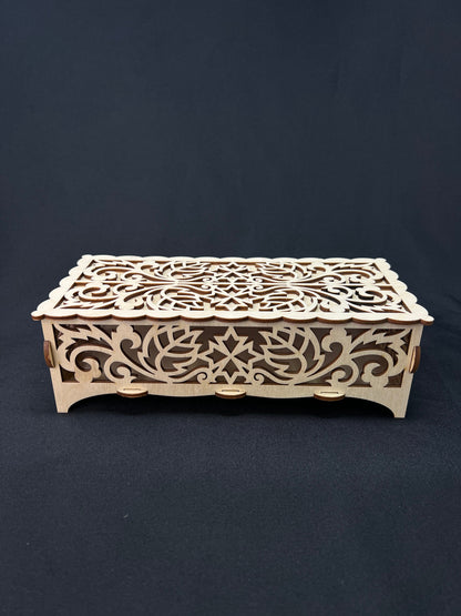 Ornate Laser Cut Wooden Box | Jewelry | Keepsake