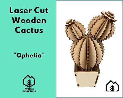 Laser Cut Wooden Cactus | Ophelia