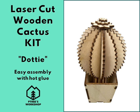 Laser Cut Wooden Cactus DIY Kit | Dottie